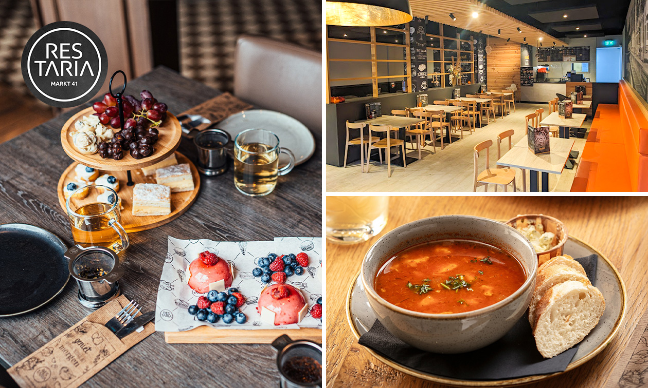High tea incl. thee en koffie bij Restaria Markt 41