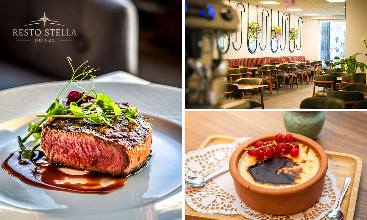 3-gangenlunch of -diner à la carte bij Resto Stella in hartje Deinze