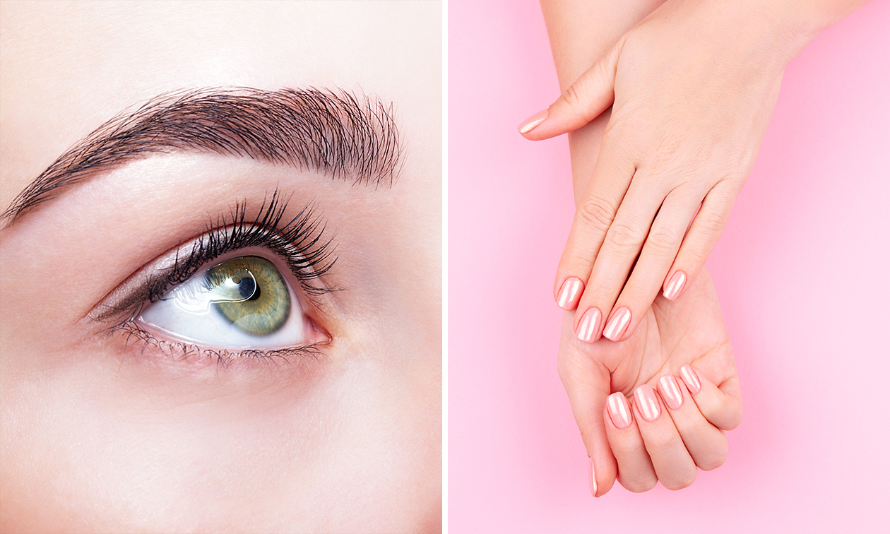 Mini-manicurebehandeling + gellak, wimperlift + verven of brow lamination + verven