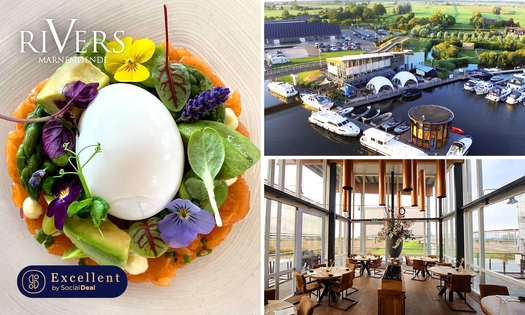 4- of 5-gangen fine dining-diner van de chef + amuse + evt. glas bubbels bij Rivers Marnemoende