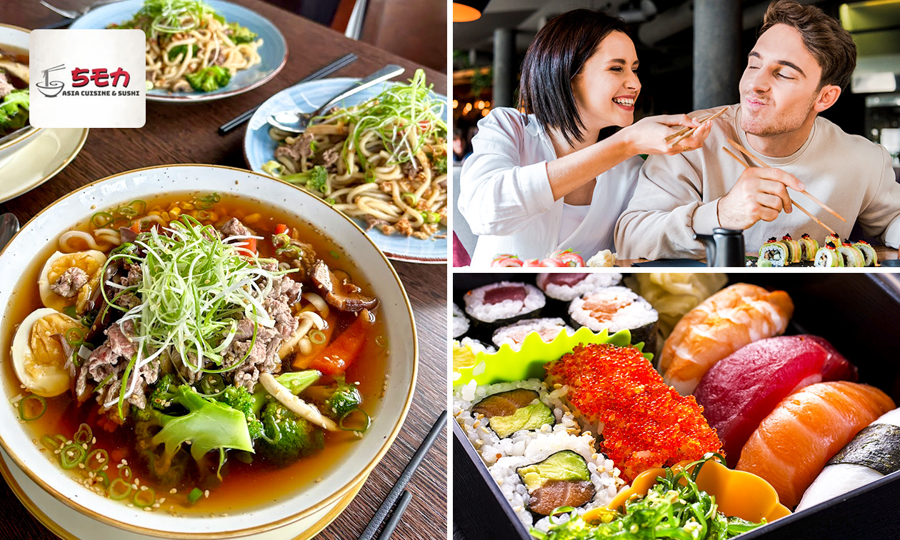 Asiatisches 3-Gänge-Menü oder Sushi-Menü nach Wahl