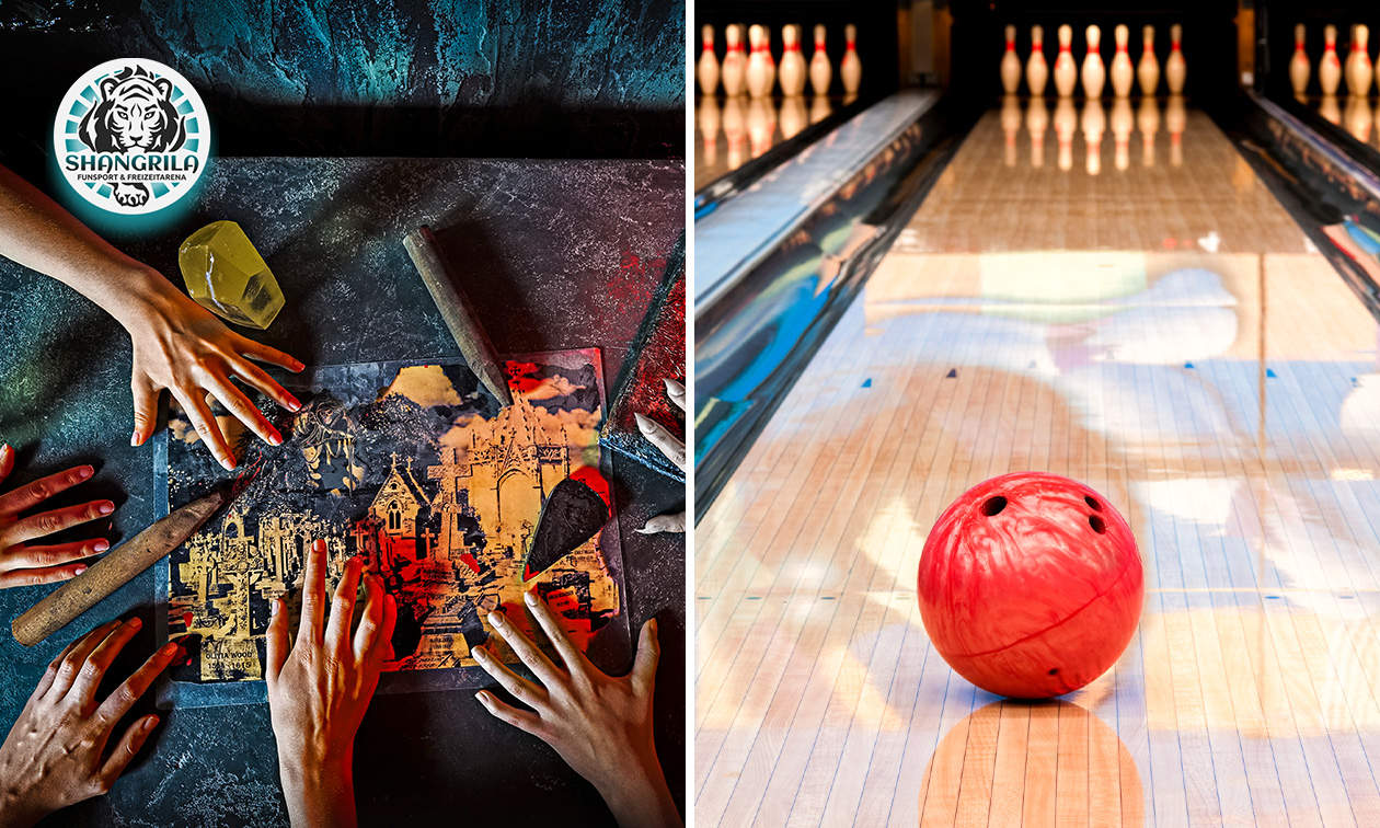 Bowling inkl. Schuhverleih (2 Stunden) oder Escape Room (1 Stunde) für bis zu 6 Personen