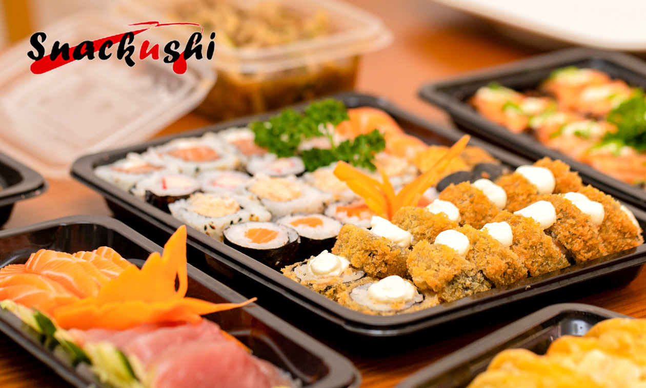 Sushibox naar keuze (24, 64 of 102 stuks) voor afhaal bij Snackushi