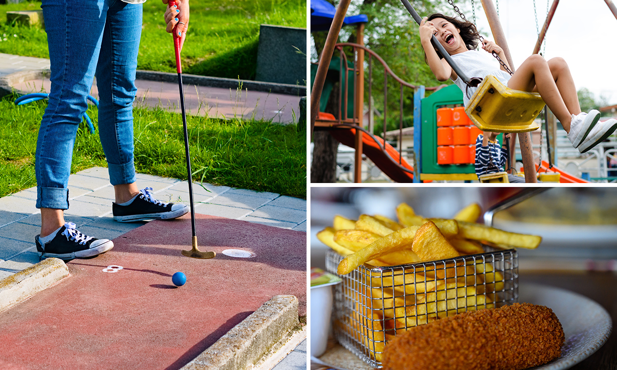 Eintritt Spielplatz + Pommes + Snack + Getränk + Minigolf