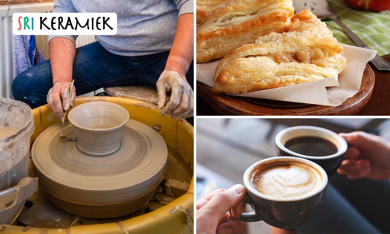 Keramiekworkshop (2 uur ) + koffie of thee + appelflap