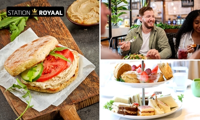 2-gangen keuzelunch of high tea (1,5 uur) bij Station Royaal