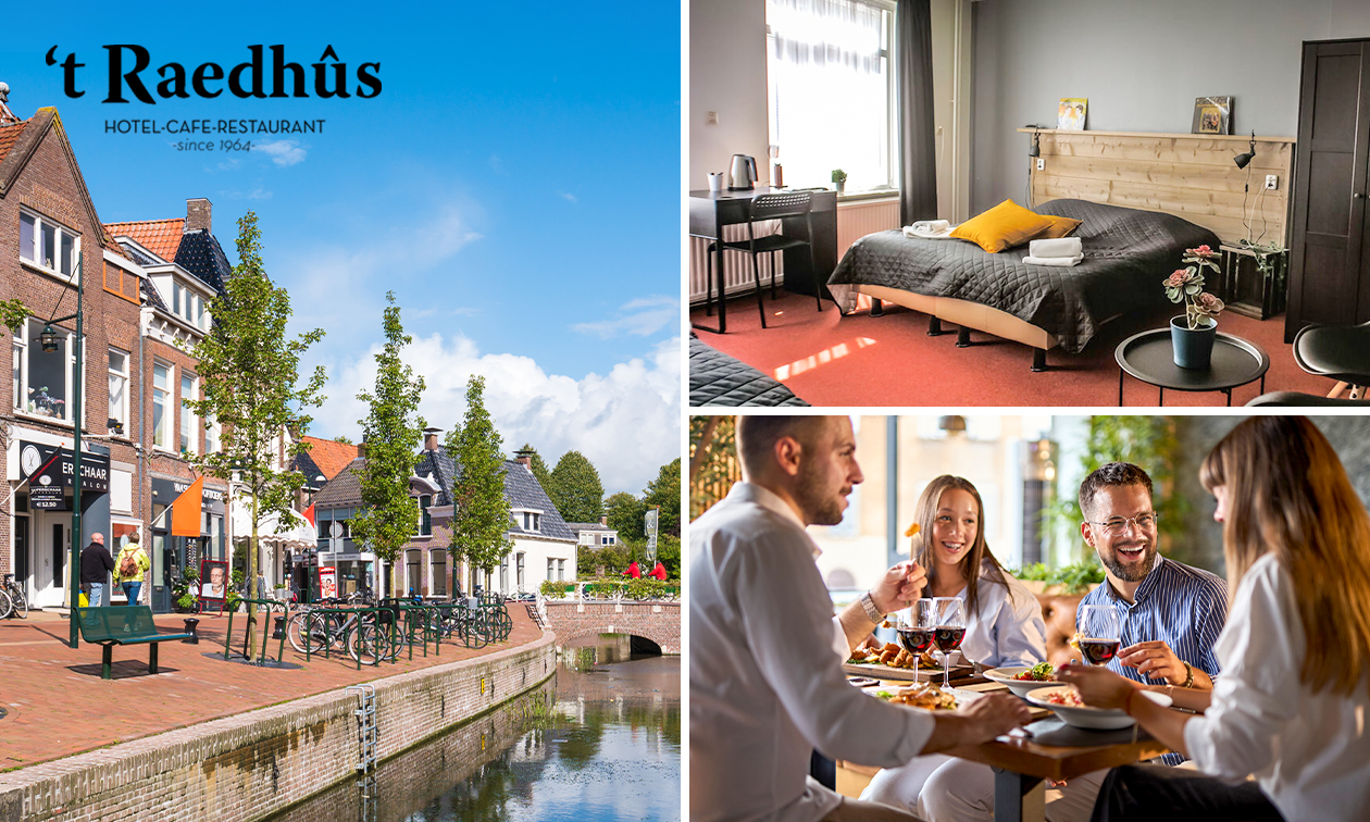 Nuit pour 2 + petit-déjeuner + check-out tardif + évtl. dîner en 3 services à Dokkum