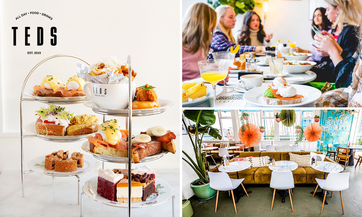 High tea (1,5 uur), shared brunch of ontbijt bij Teds Rotterdam Op 't Dak