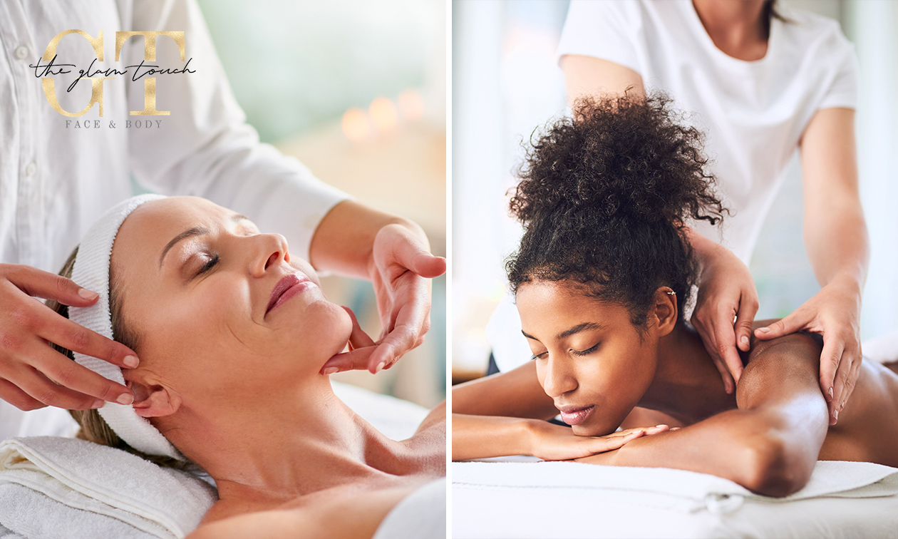 Gezichtsbehandeling (45 min) of gezichts- en rugmassage (50 min)