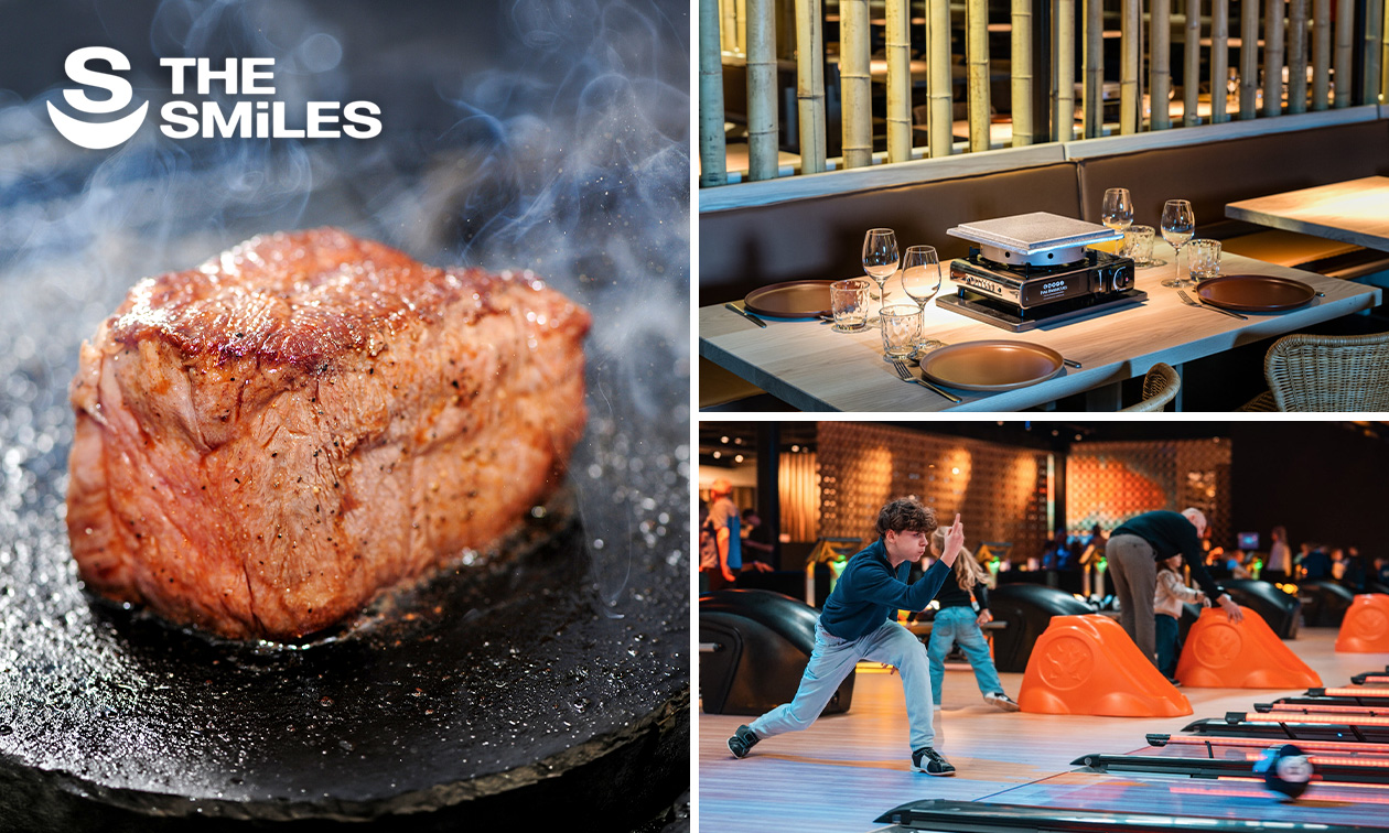 Hoofdgerecht of steengrillen + 2 sessies bowlen of karten