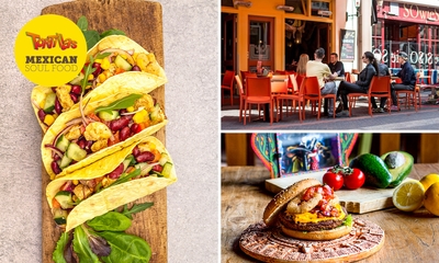 4-gangen taco- of burgerdiner + bijgerecht + frozen cocktail bij Tortillas