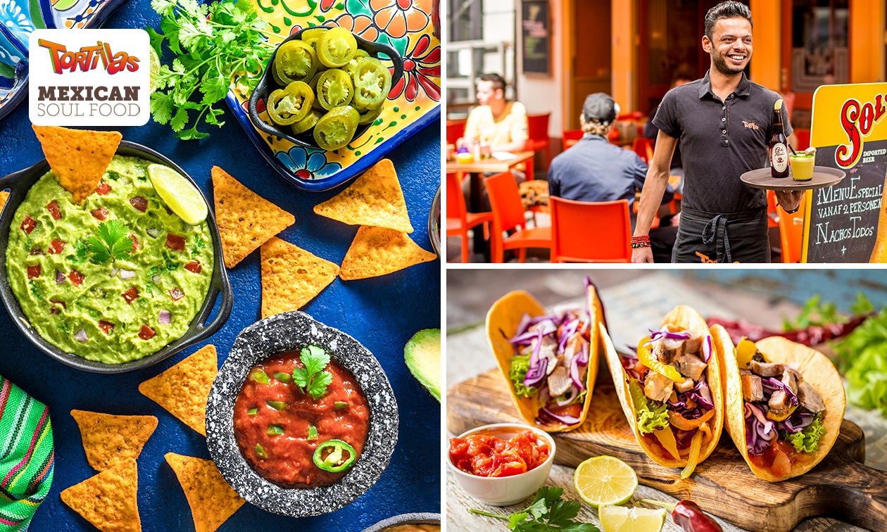 Mexicaanse (tapas-)lunchplank bij Tortillas in hartje Eindhoven + evt. met zoete lekkernijen Mexicaanse (tapas-)lunchplank bij Tortillas in hartje Eindhoven + evt. met zoete lekkernijen