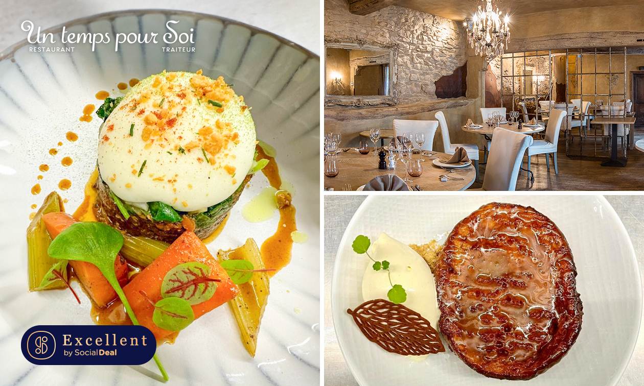 Lunch en 3 services ou menu en 4 services au restaurant Un temps pour Soi