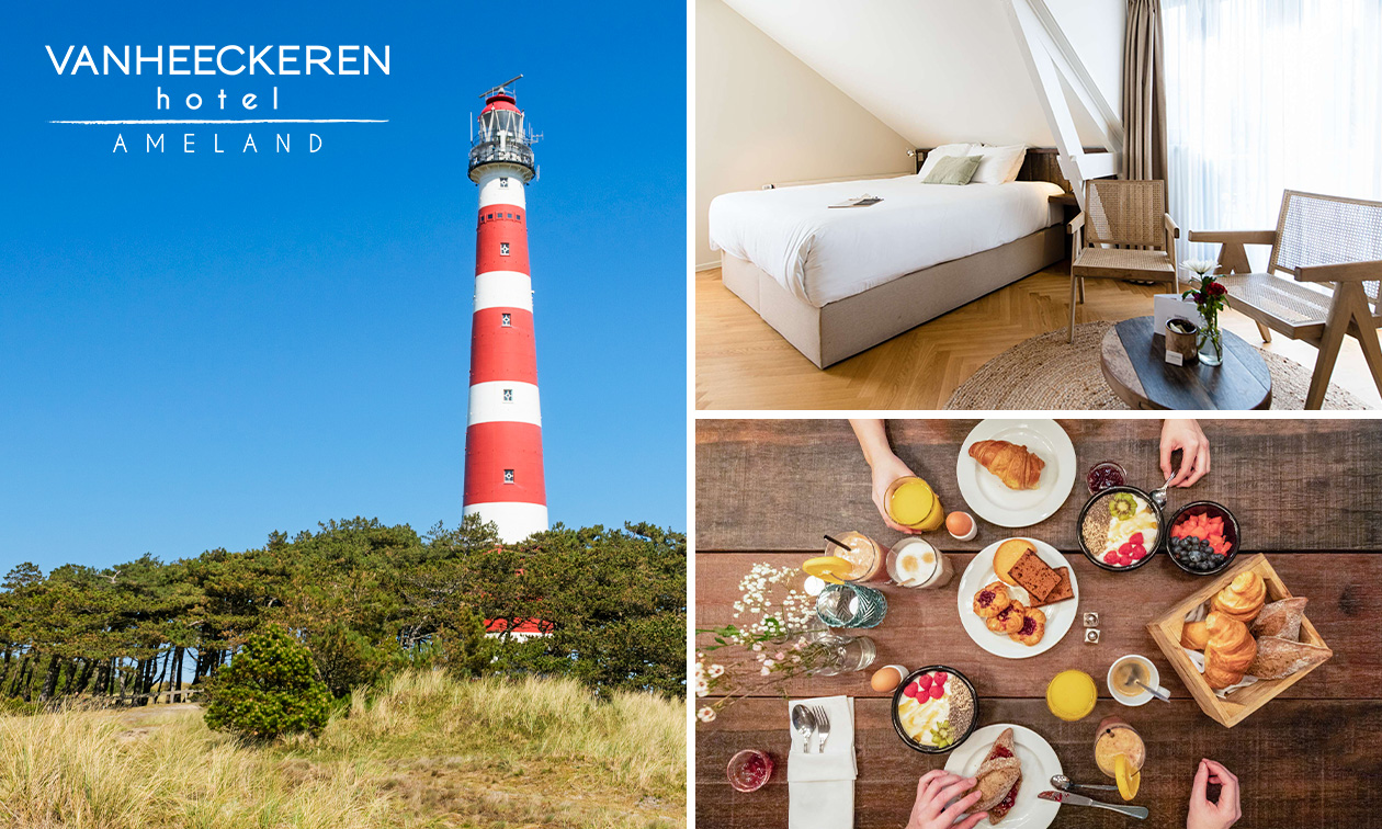 2 nuits + petit-déjeuner + dîner + dégustation + plus pour 2 à Ameland