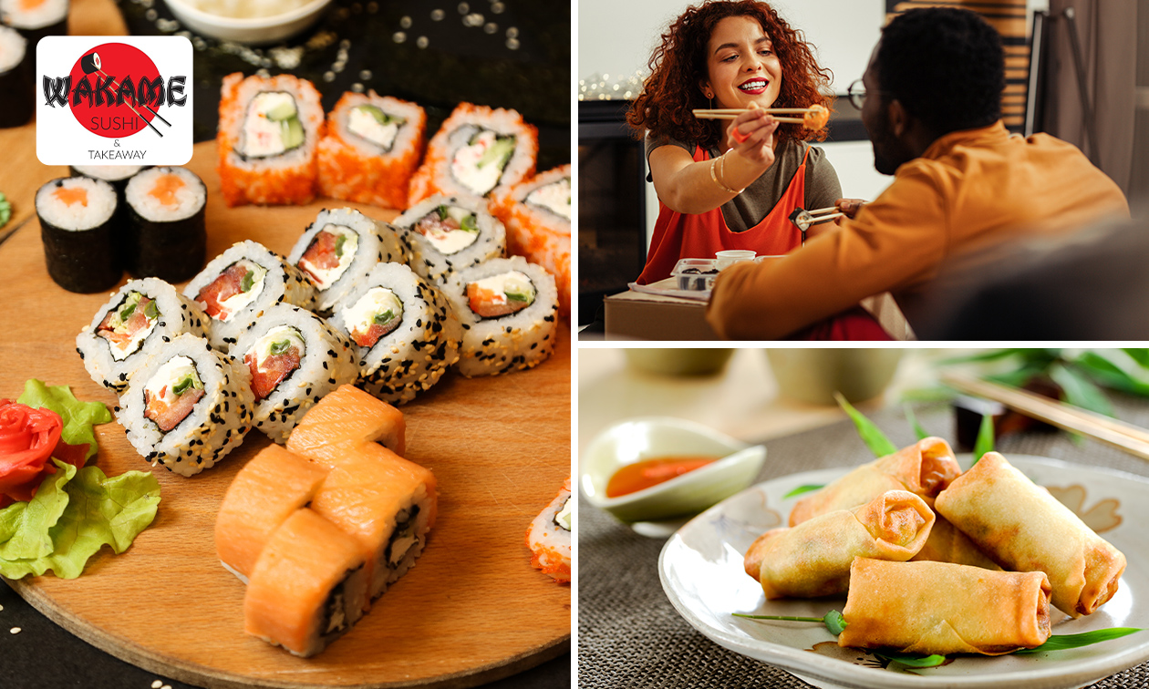 Sushibox (50 stuks) + 10 loempia's om af te halen