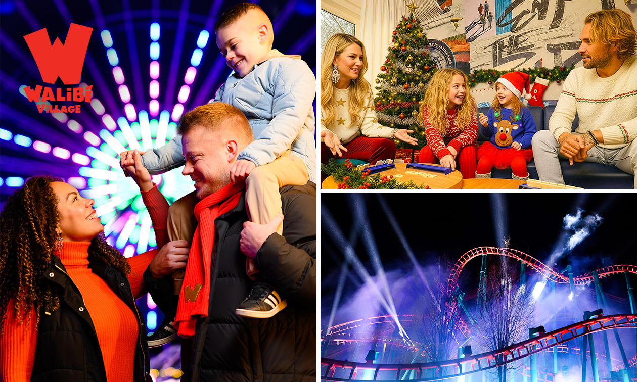 Nuit pour 4 ou 8 personnes à Walibi Village + tickets pour Bright Nights à Walibi Holland inclus