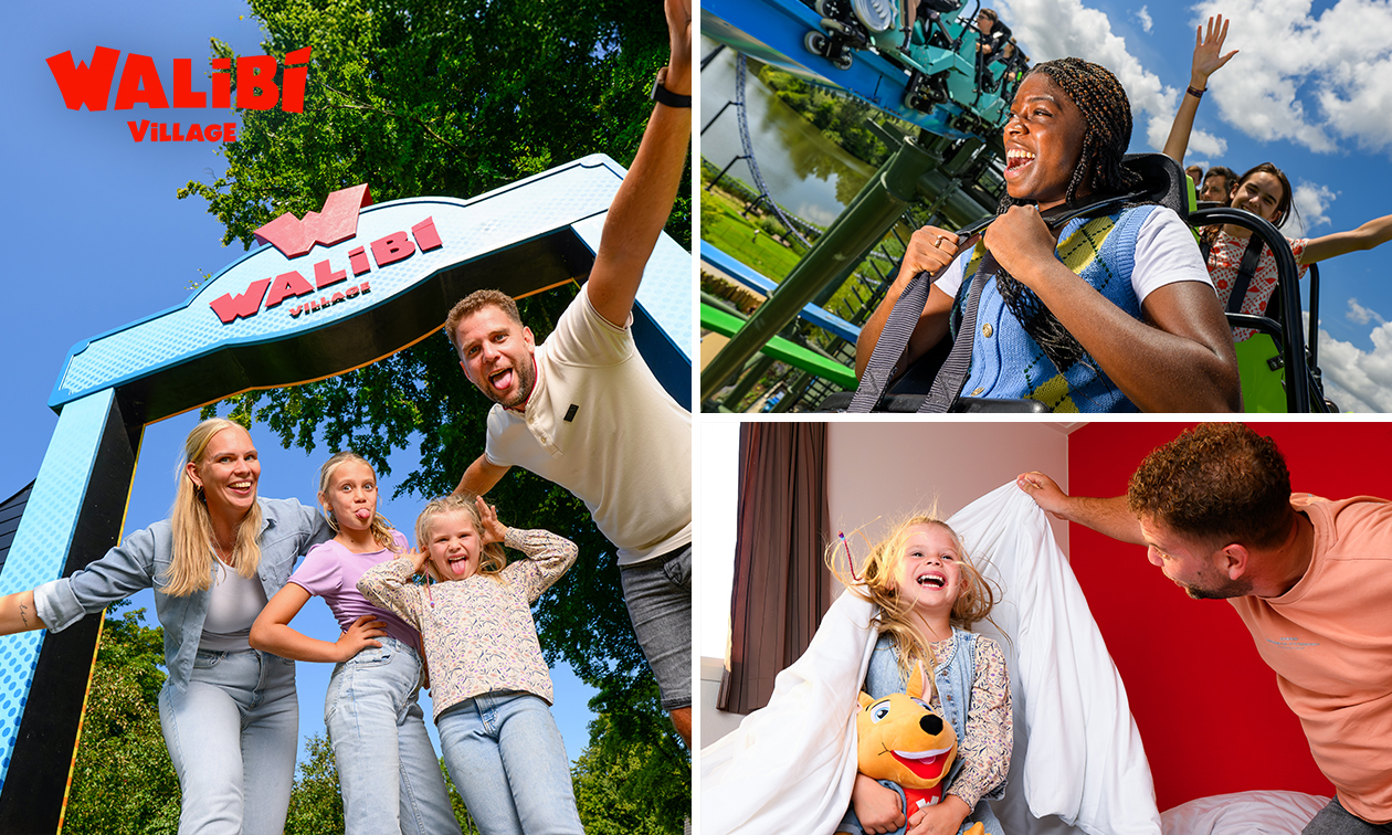 Nuit pour 4 ou 8 personnes à Walibi Village + évtl. un ticket pour Walibi Holland