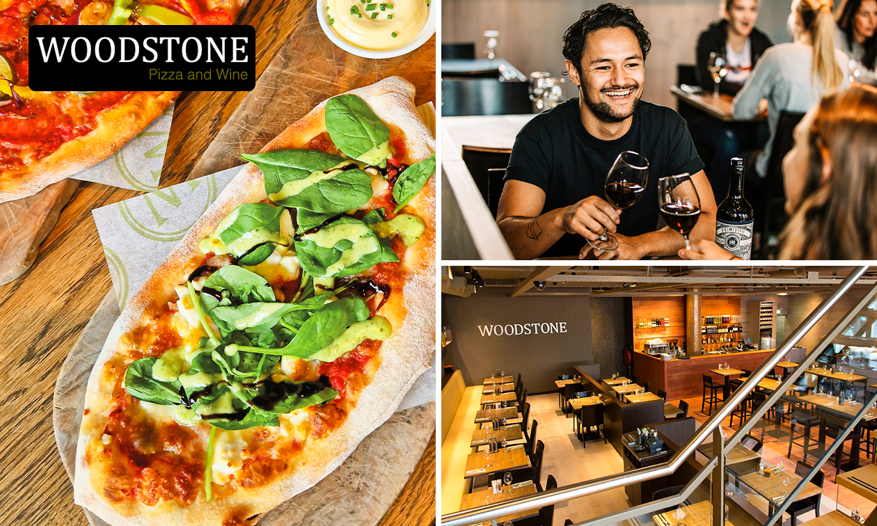 2-gangen keuzelunch bij WOODSTONE Pizza and Wine